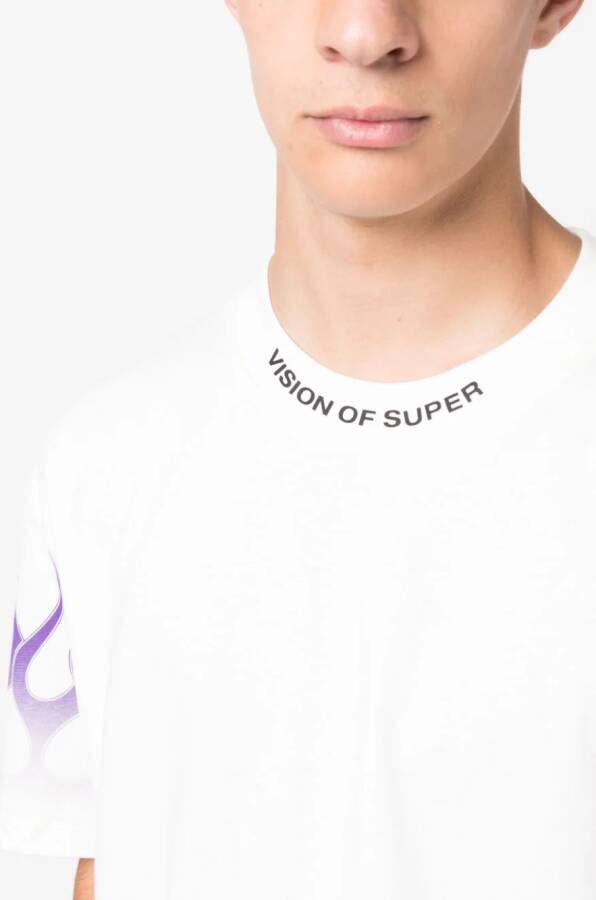 Vision Of Super T-shirt met vlammenprint Wit