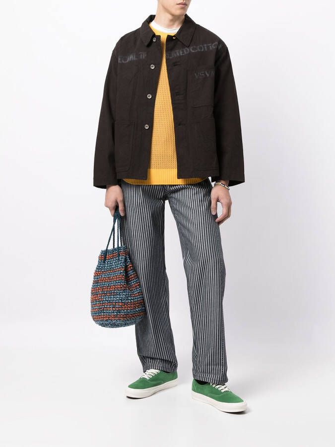 visvim Shirtjack met logoprint Bruin