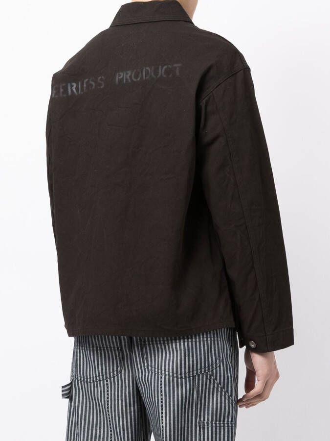 visvim Shirtjack met logoprint Bruin