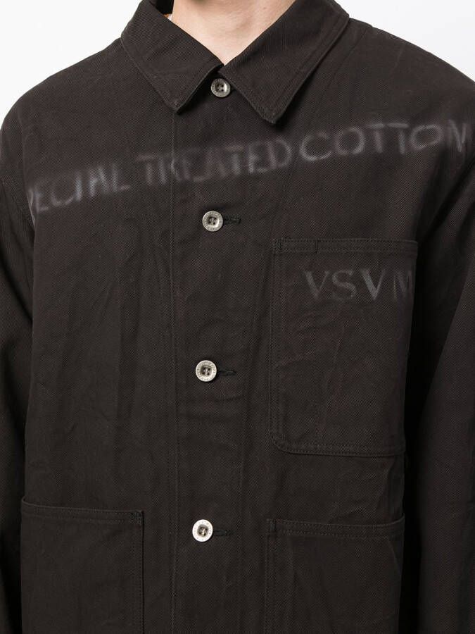visvim Shirtjack met logoprint Bruin
