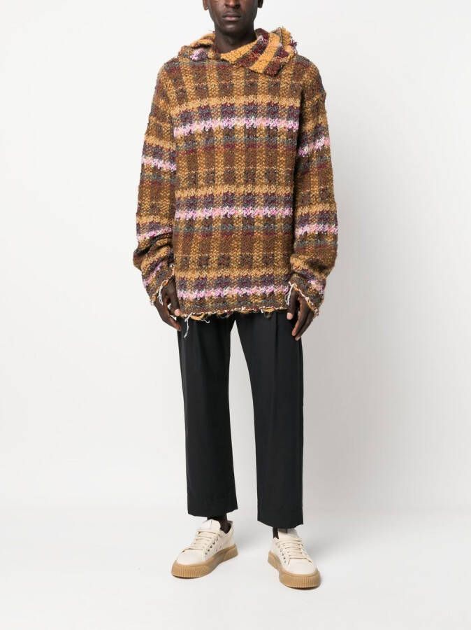 VITELLI Geruite hoodie Bruin