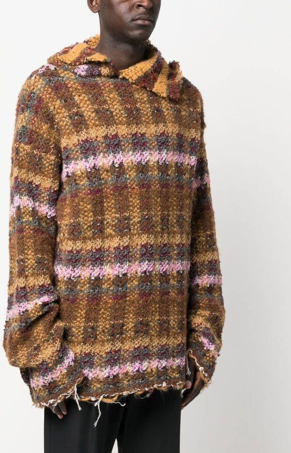 VITELLI Geruite hoodie Bruin