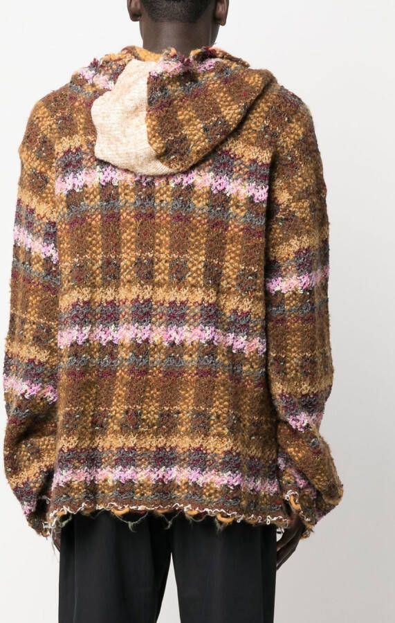 VITELLI Geruite hoodie Bruin