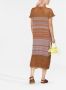VITELLI Gebreide maxi-jurk Bruin - Thumbnail 4
