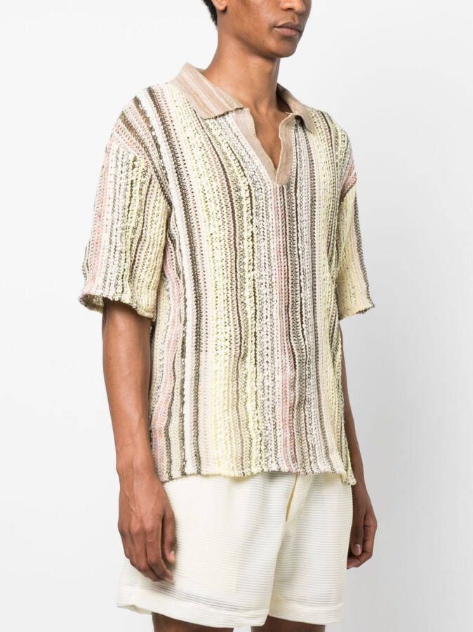 VITELLI Gestreept poloshirt Beige