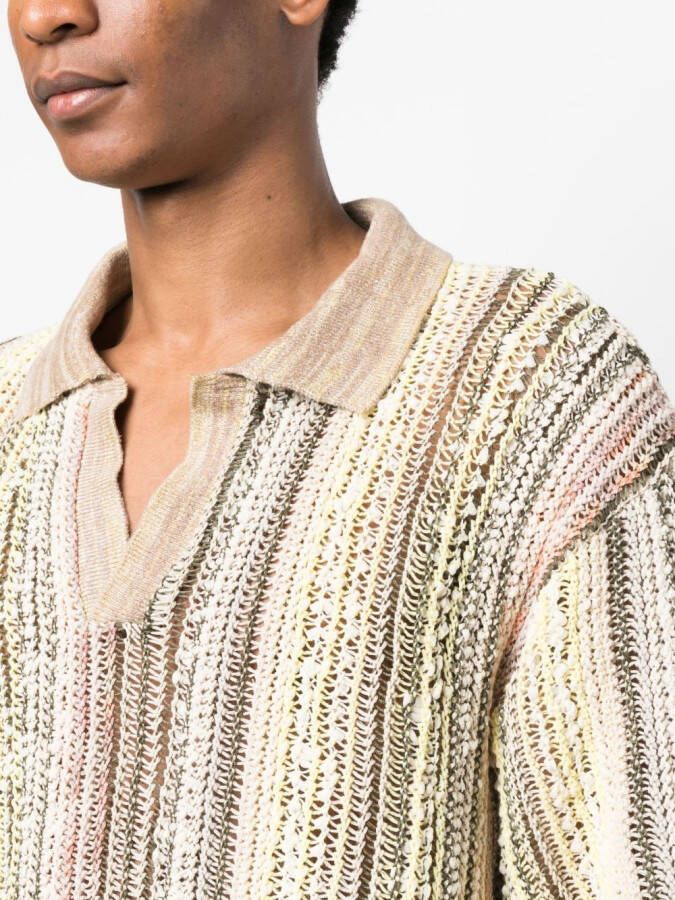 VITELLI Gestreept poloshirt Beige