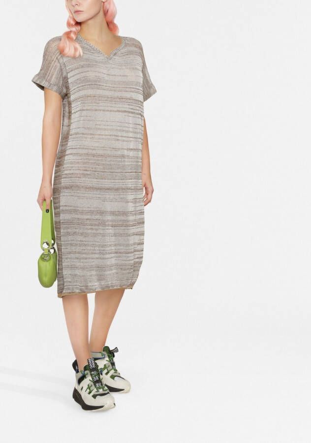 VITELLI Gestreepte midi-jurk Wit
