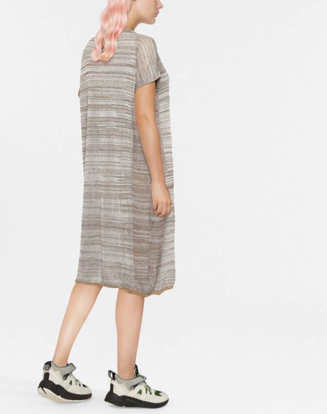 VITELLI Gestreepte midi-jurk Wit