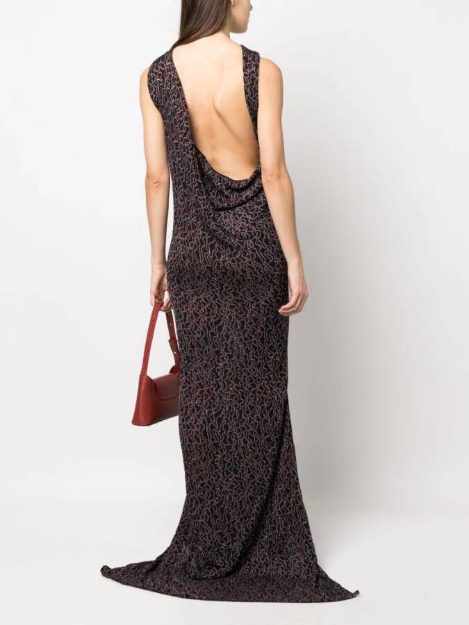 VITELLI Maxi-jurk met gedrapeerd detail Zwart