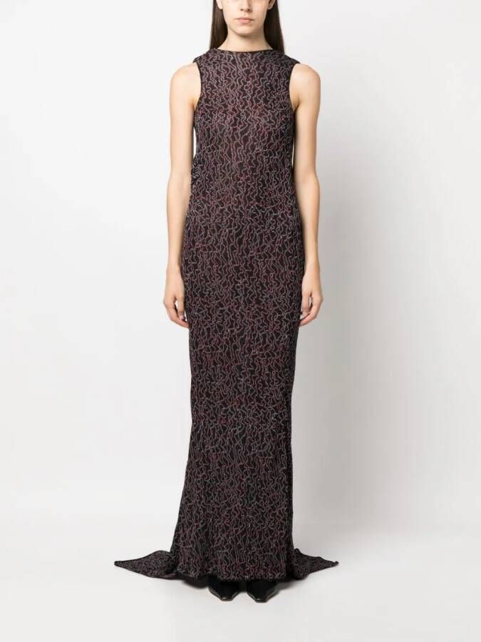 VITELLI Maxi-jurk met gedrapeerd detail Zwart