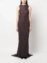VITELLI Maxi-jurk met gedrapeerd detail Zwart - Thumbnail 3