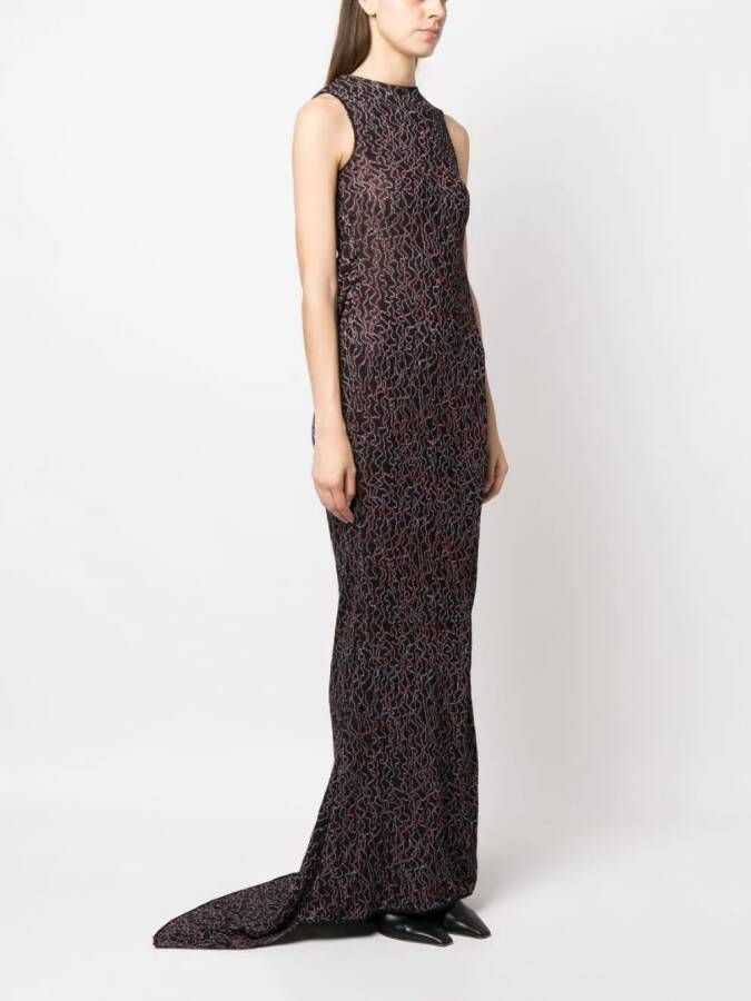 VITELLI Maxi-jurk met gedrapeerd detail Zwart