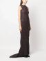 VITELLI Maxi-jurk met gedrapeerd detail Zwart - Thumbnail 4