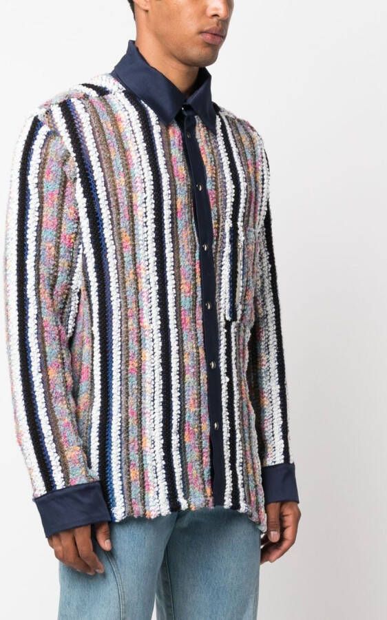 VITELLI Overhemd met gestreept vlak Blauw