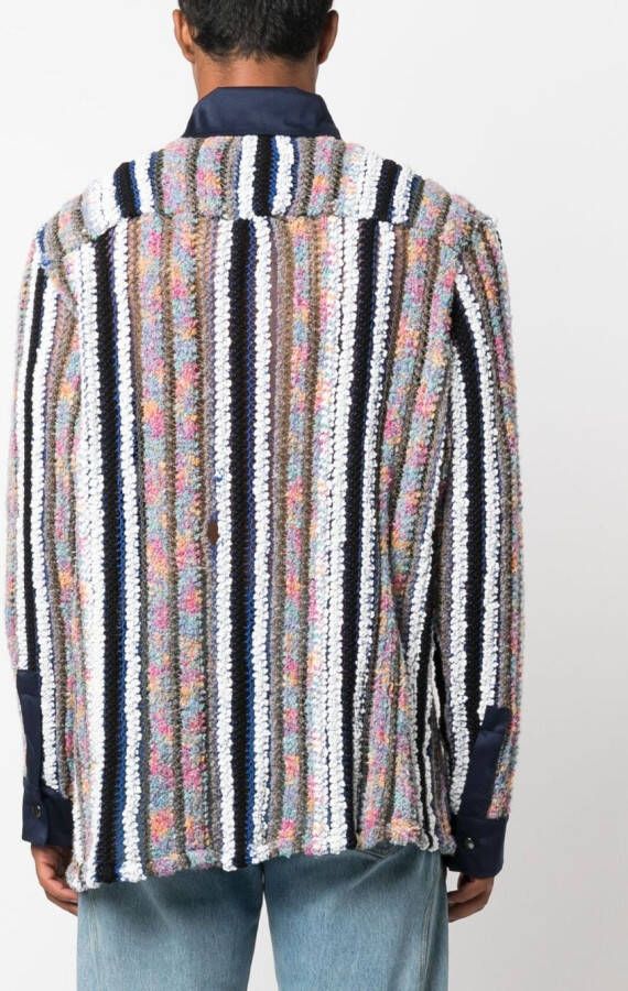 VITELLI Overhemd met gestreept vlak Blauw