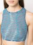 VITELLI Semi-doorzichtige top Blauw - Thumbnail 5