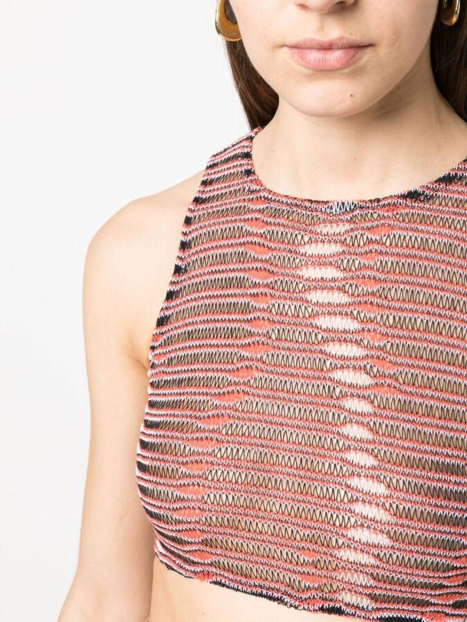 VITELLI Semi-doorzichtige top Rood