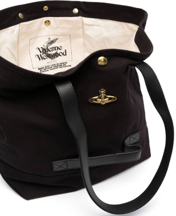Vivienne Westwood Shopper met logoplakkaat Zwart