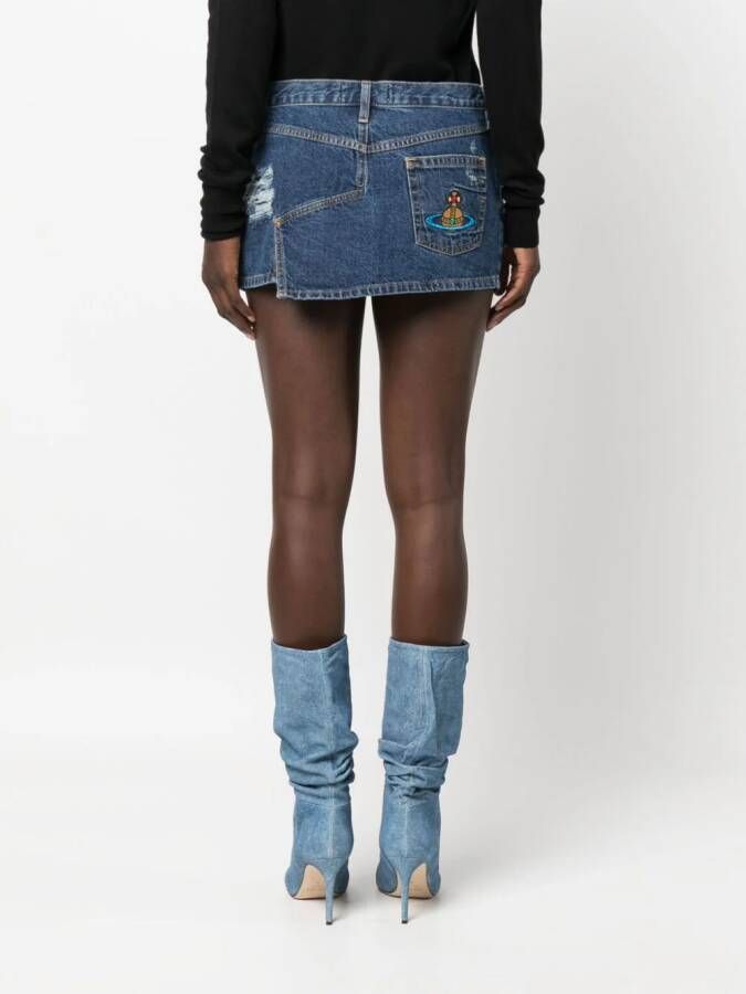 Vivienne Westwood Mini-rok met geborduurd logo Blauw