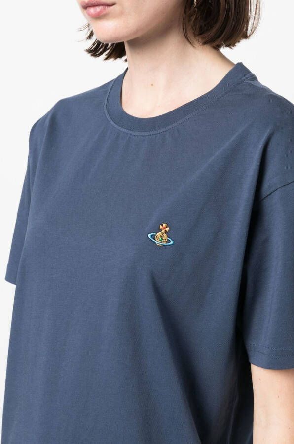 Vivienne Westwood T-shirt met geborduurd logo Blauw