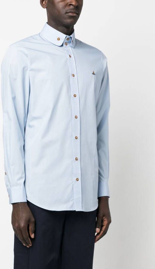 Vivienne Westwood Overhemd met geborduurd logo Blauw