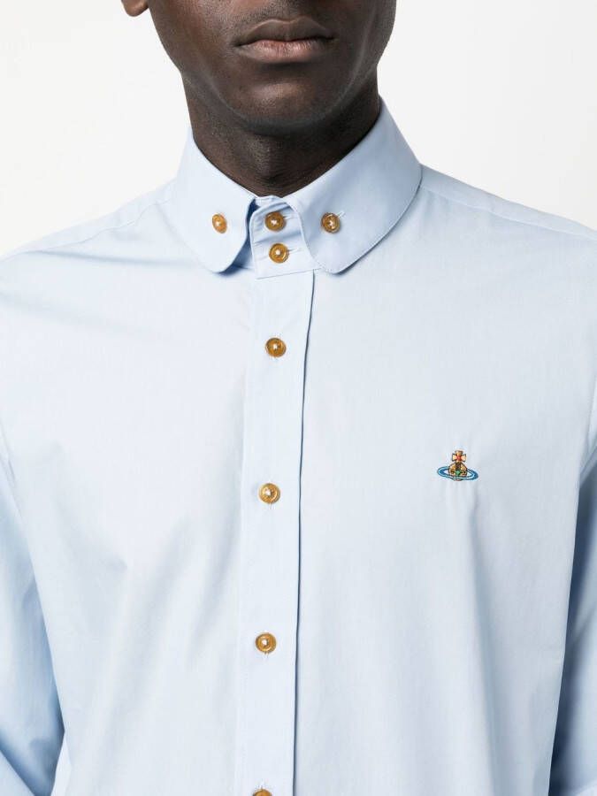 Vivienne Westwood Overhemd met geborduurd logo Blauw
