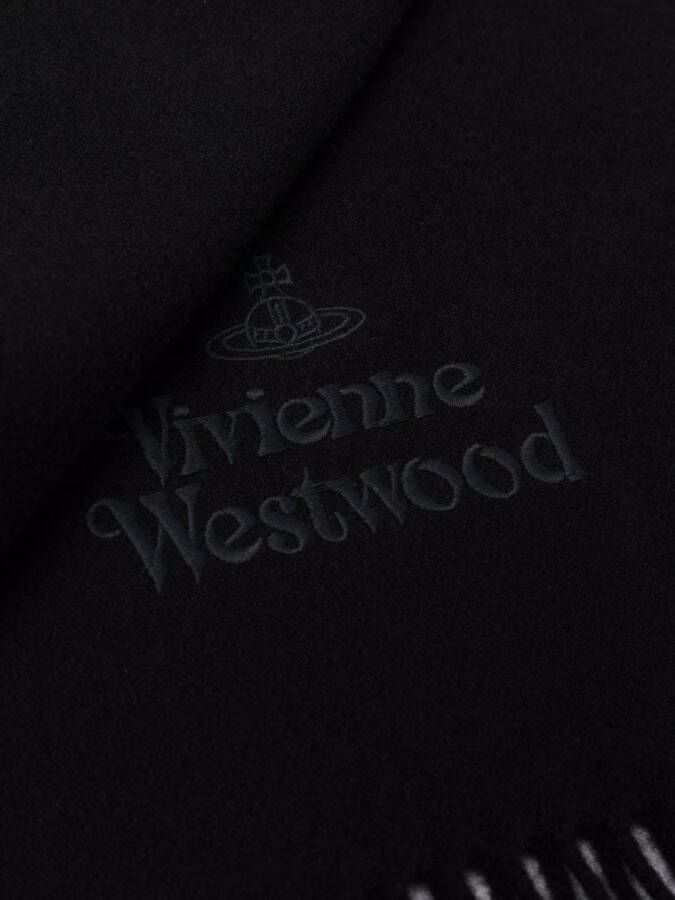 Vivienne Westwood Sjaal met geborduurd logo Zwart
