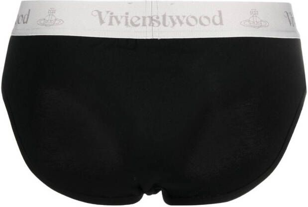 Vivienne Westwood Slip met logoband Zwart