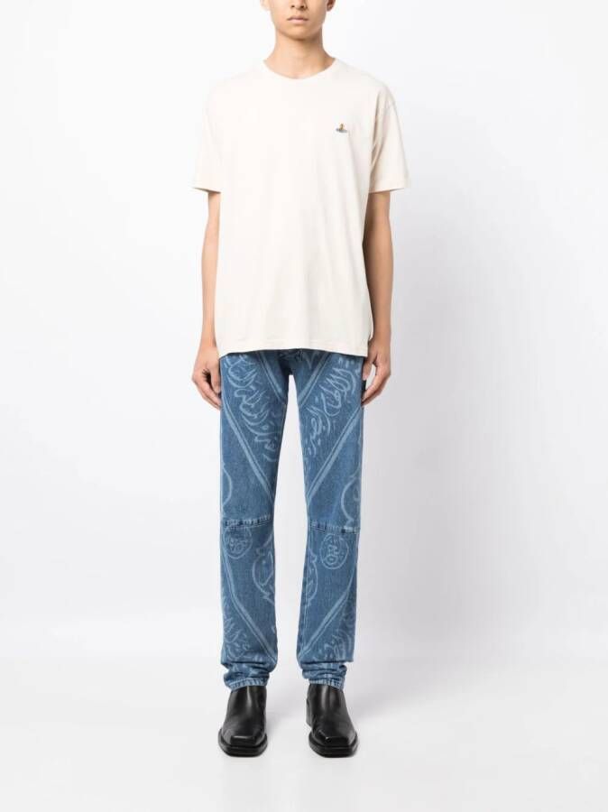 Vivienne Westwood T-shirt met geborduurd logo Beige