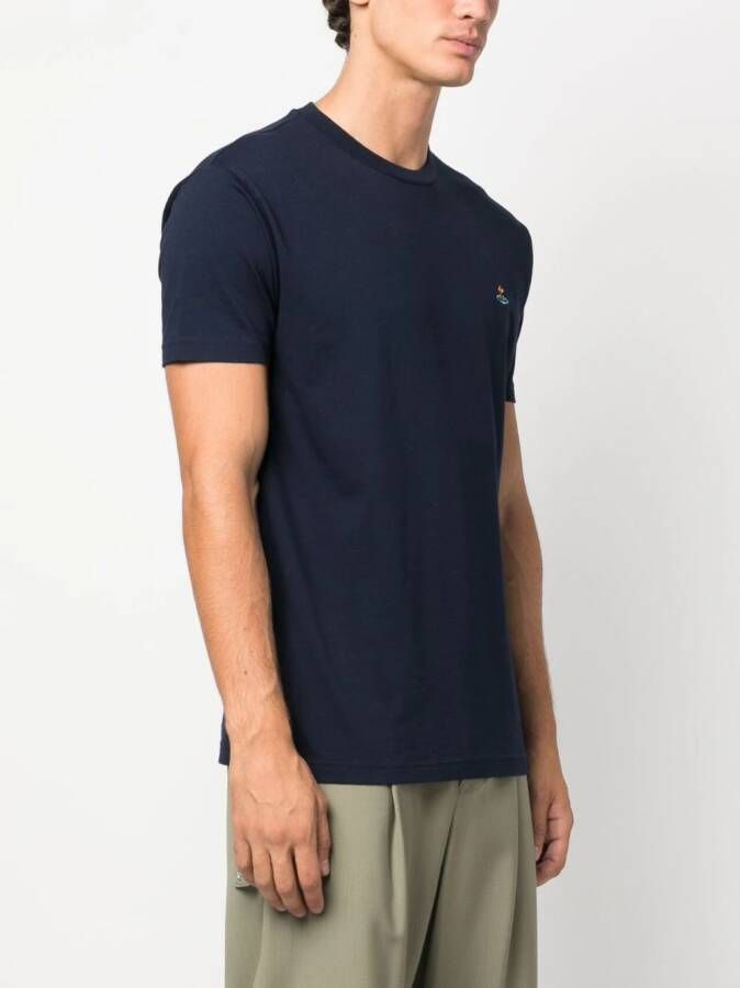 Vivienne Westwood T-shirt met geborduurd Orb-logo Blauw