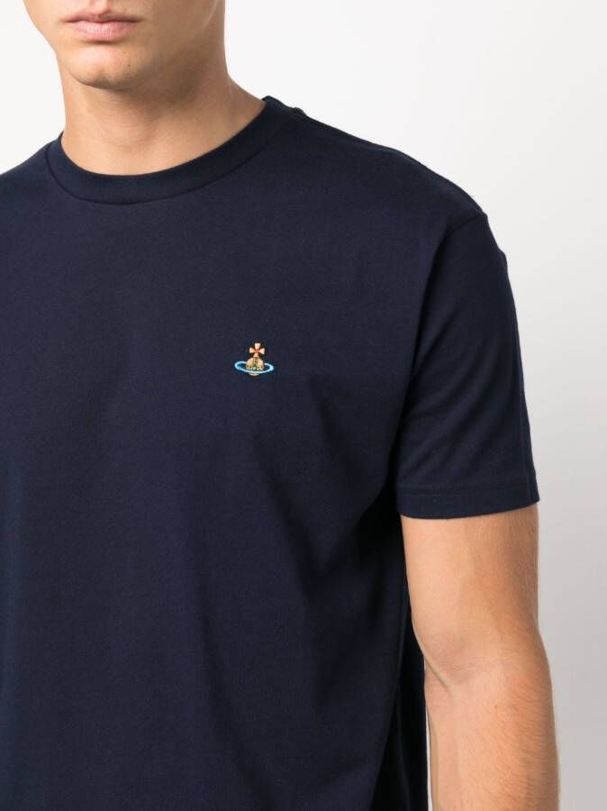 Vivienne Westwood T-shirt met geborduurd Orb-logo Blauw