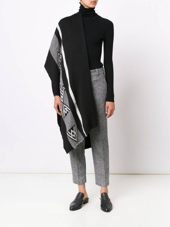 VOZ 'Diagonal' shawl Zwart