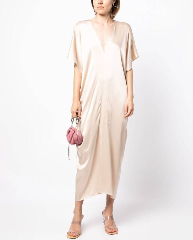 VOZ Jurk met V-hals Beige