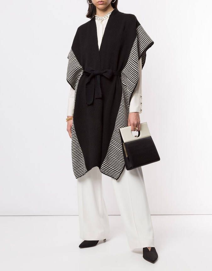 VOZ Kaftan met gestreepte afwerking Zwart