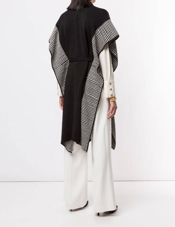 VOZ Kaftan met gestreepte afwerking Zwart