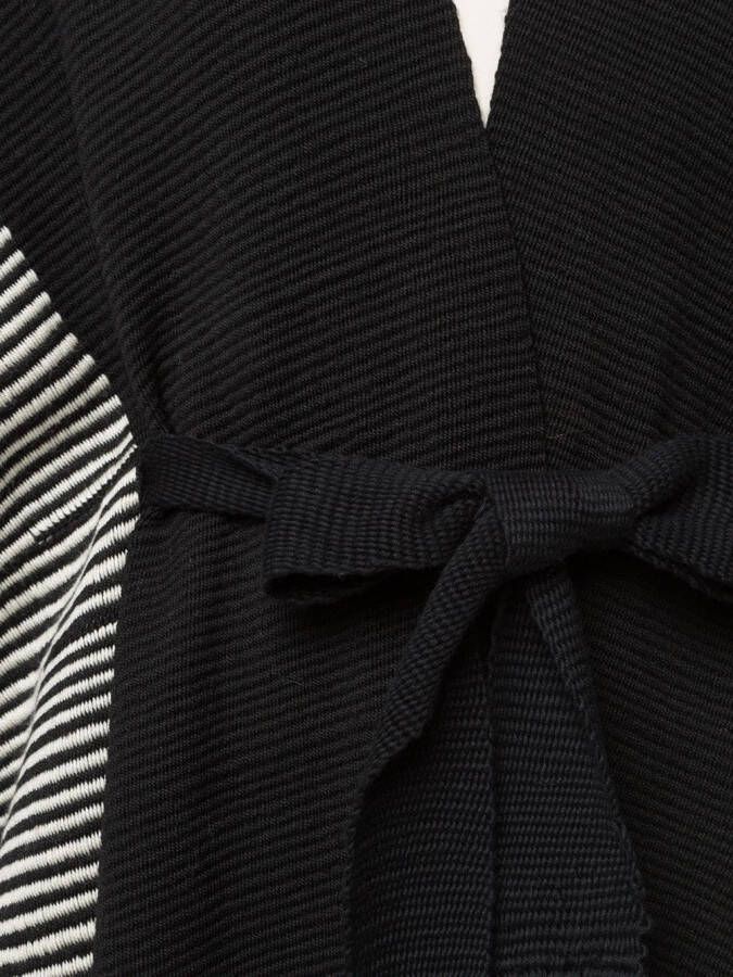 VOZ Kaftan met gestreepte afwerking Zwart
