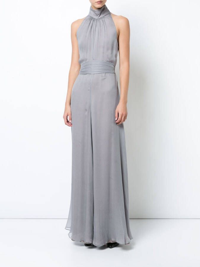 VOZ stropdas taille gedrapeerde jumpsuit Grijs