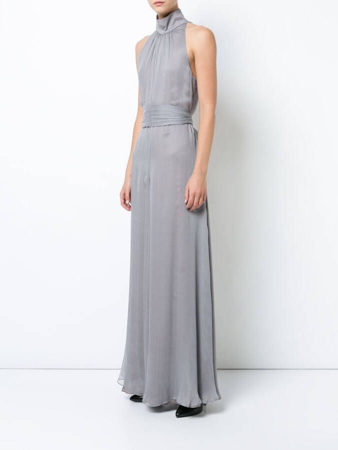 VOZ stropdas taille gedrapeerde jumpsuit Grijs