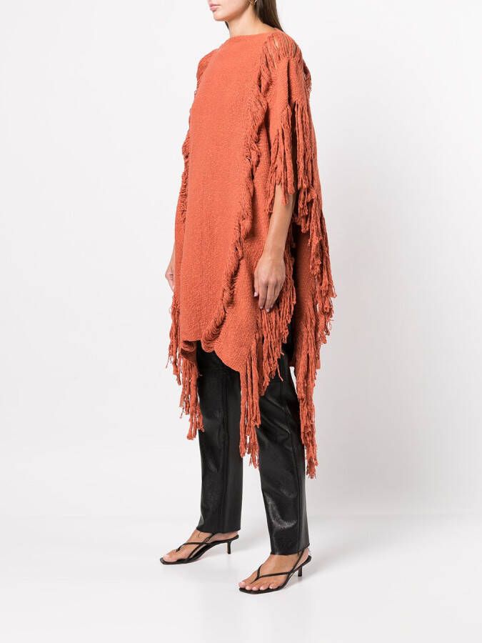 VOZ Top met franje detail Oranje