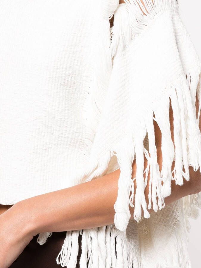 VOZ Top met franje detail Wit