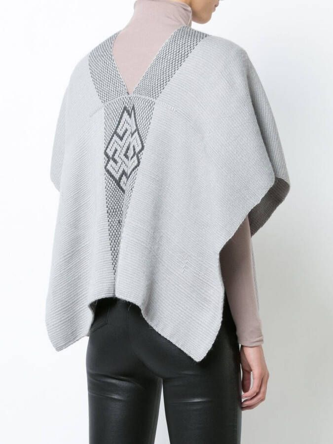 VOZ V-neck draped sleeved top Grijs