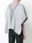 VOZ V-neck draped sleeved top Grijs - Thumbnail 4