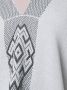 VOZ V-neck draped sleeved top Grijs - Thumbnail 5