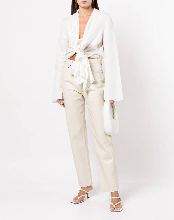 VOZ Wikkelblouse met V-hals Wit