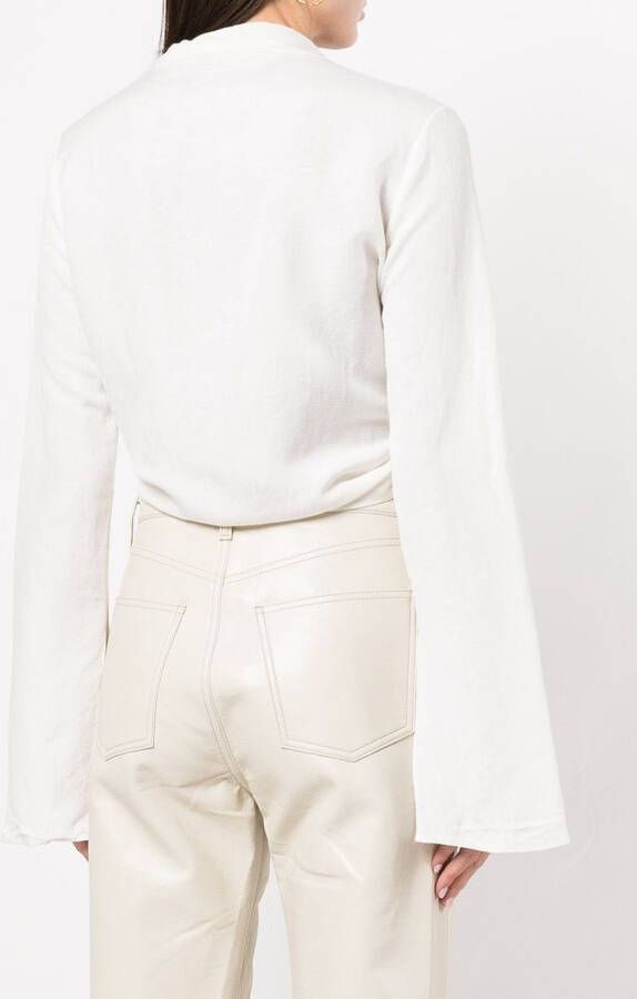 VOZ Wikkelblouse met V-hals Wit