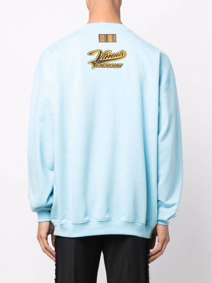 VTMNTS Sweater met logoprint Blauw
