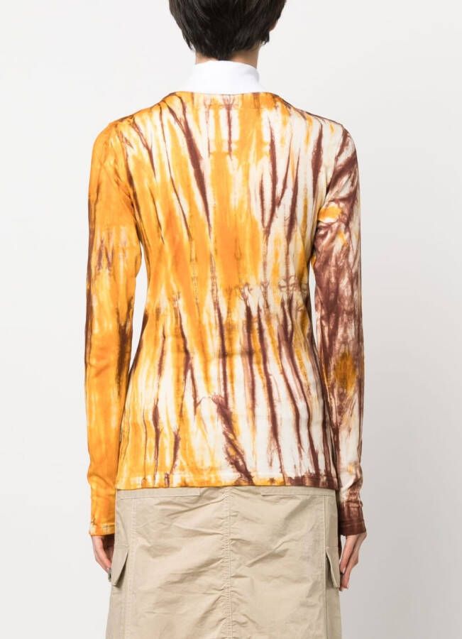 Wales Bonner T-shirt met abstracte print Oranje