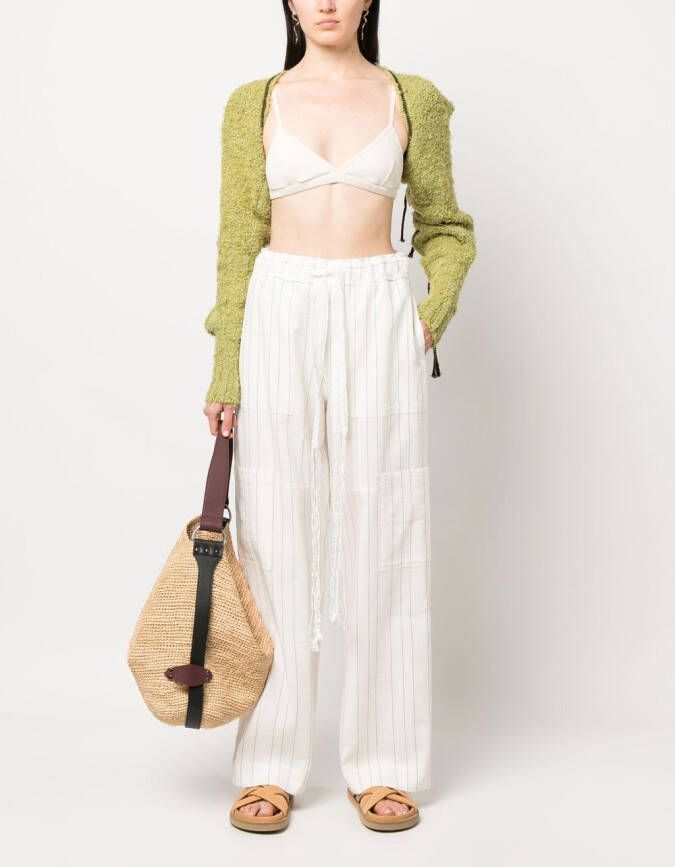 Wales Bonner Broek met wijde pijpen Beige