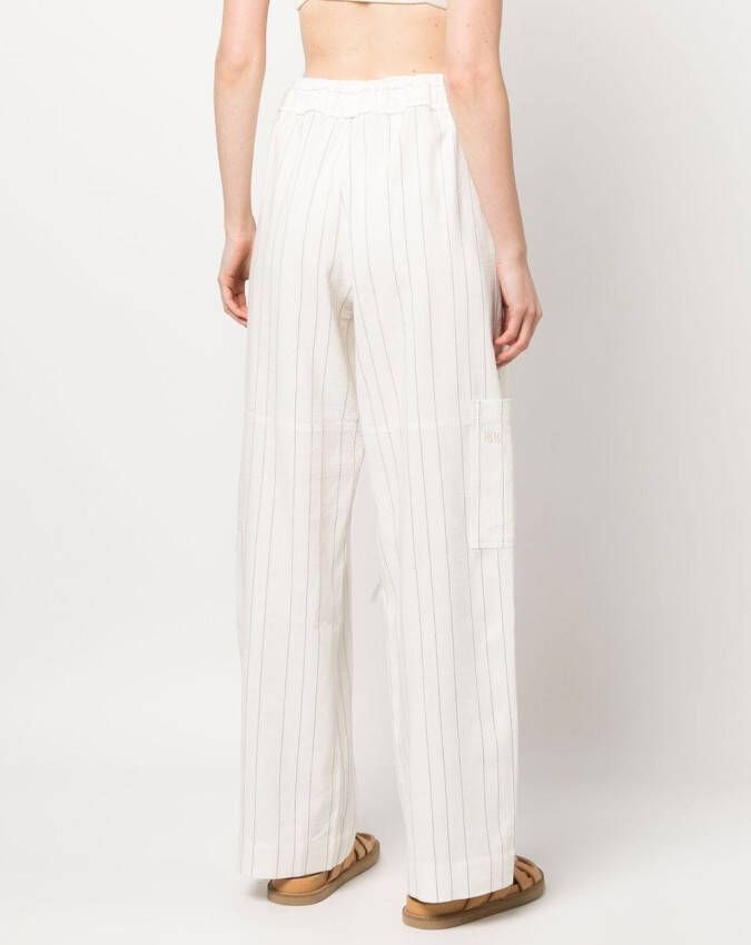 Wales Bonner Broek met wijde pijpen Beige