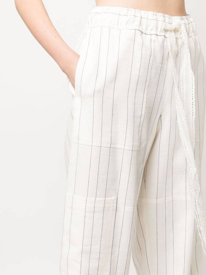 Wales Bonner Broek met wijde pijpen Beige
